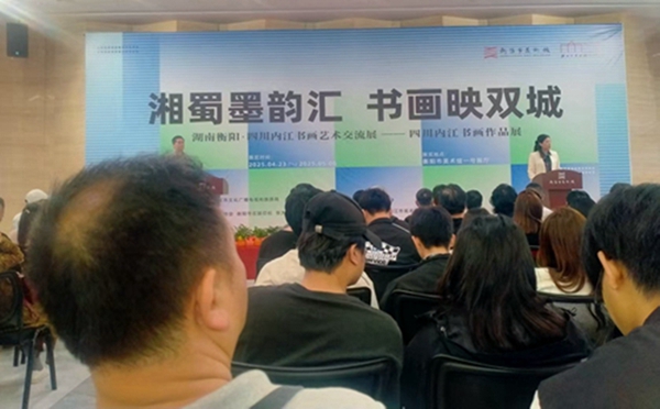 衡阳船山画院参观四川内江在衡举办的书画展